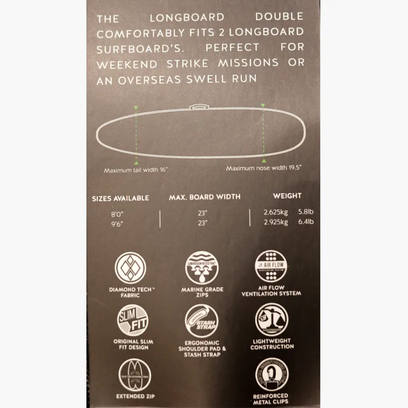 Creatures of Leisure 10mm Double Longboard Travel Bag 9'6-3